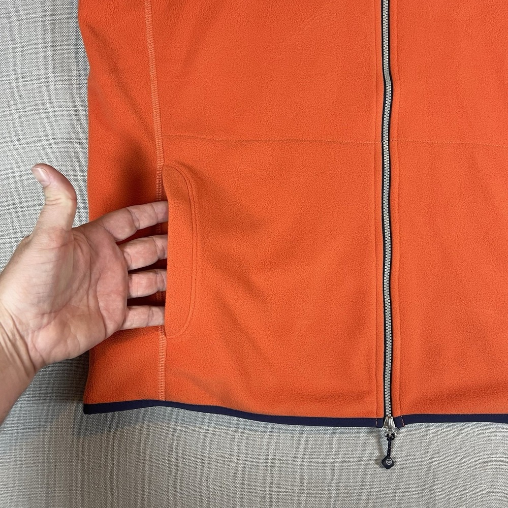 Peter Millar Vest Mens Large Orange Fleece Full Zip Mock Neck Golf‎ Crown Logo - Picture 3 of 12